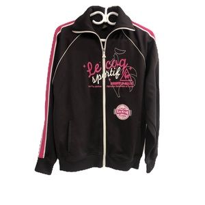 VINTAGE FROM 1980’S LE COQ SPORTIF WOMEN TRACK JACKET IN SIZE LARGE FRONT ZIPPER